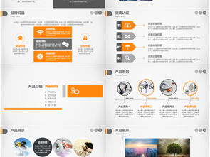 2019橙色動感科技企業宣傳品牌推廣模板PPT 助力軟件開發企業高效展示